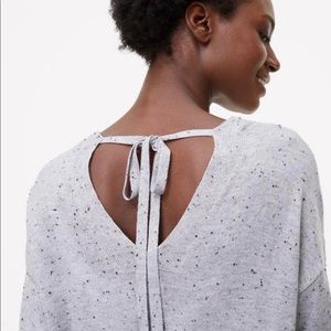 LOFT Speckled Tie Back Double V Sweater
